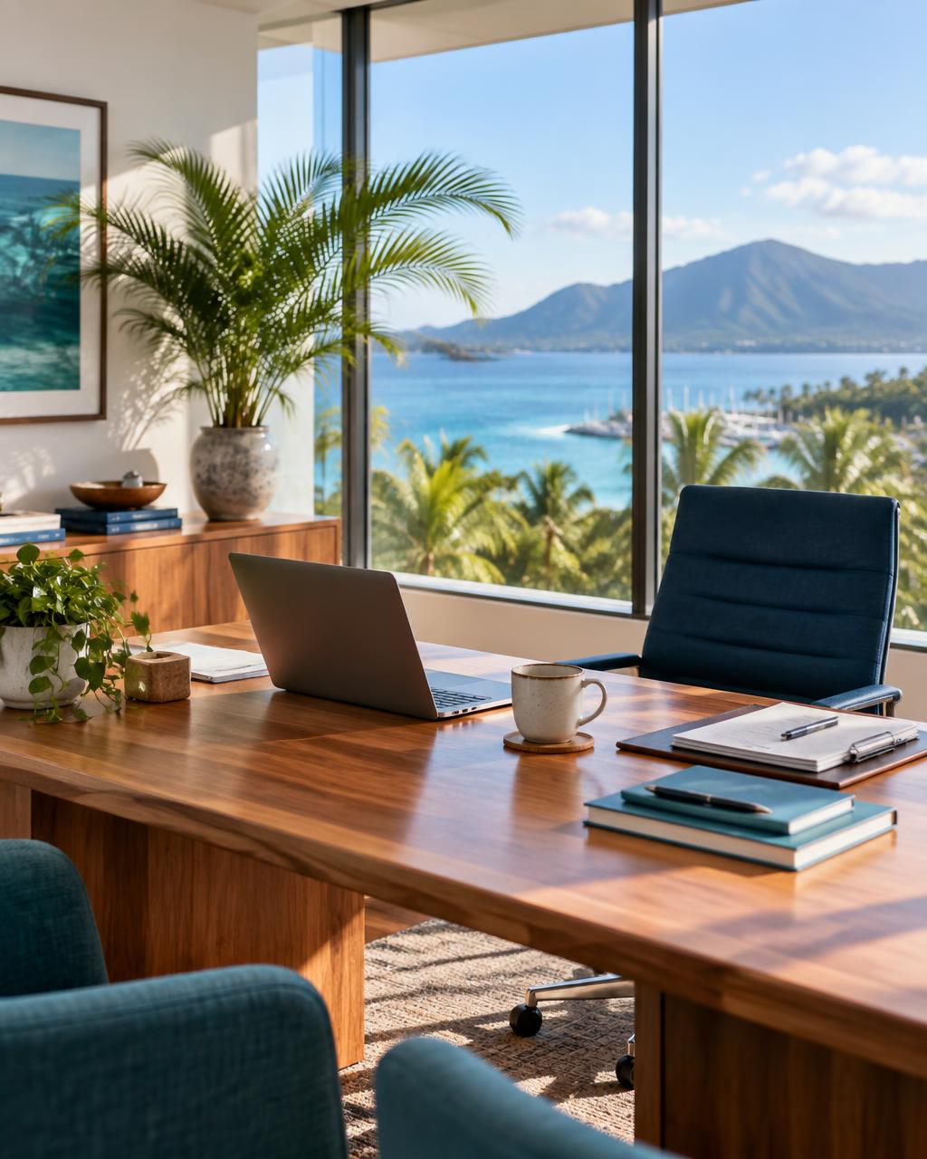 Bookkeeping team at work in a bright Cairns office